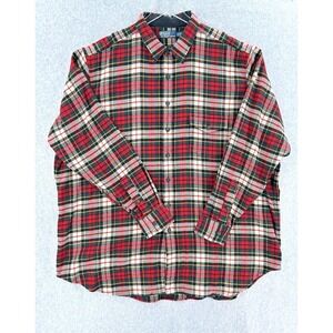 Vintage Polo Ralph Lauren Heavy Flannel Shirt Red Plaid Y2K Mens 3XLT Tall